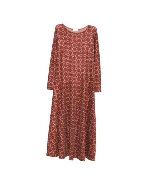Siyu Red Long-Sleeve Midi Dress