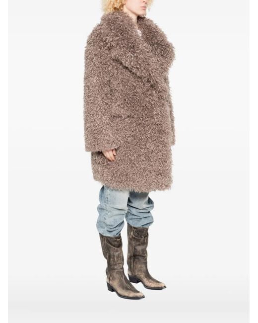 Tagliatore Natural Faux-Fur Lapel Coat