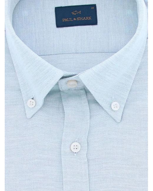 Paul & Shark Blue Button-Fastening Shirt for men