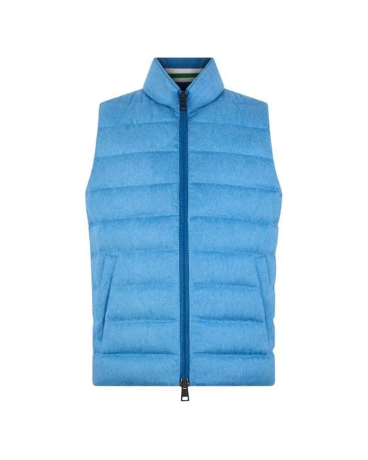 Herno Blue Zip-Up Padded Gilet for men