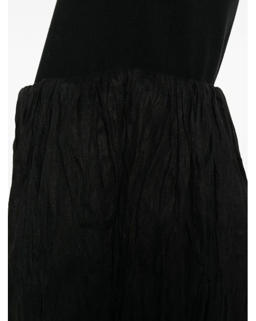 Totême Black Crinkled Mini Skirt