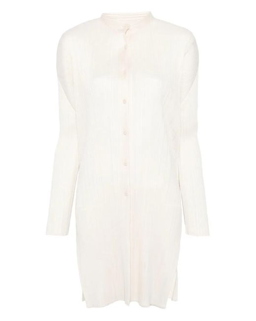 Pleats Please Issey Miyake White Pleated Top