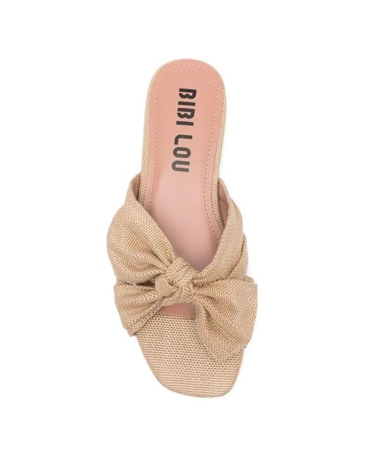 Bibi Lou Natural Karsie Bow-Detail Woven Sandals