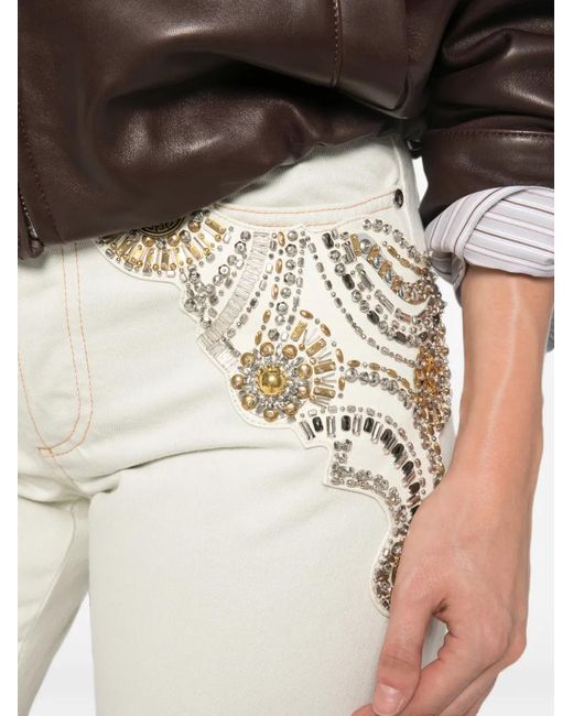 Vaqueros Con Placa Medusa Versace de color White