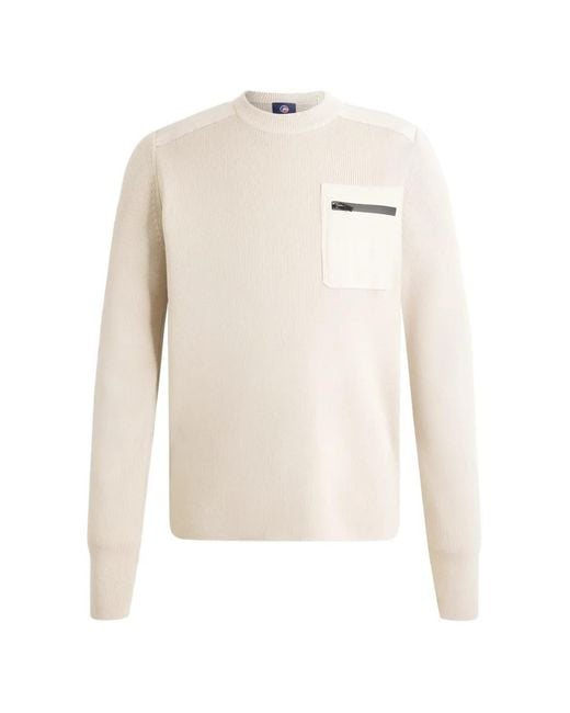 Fusalp White Tevan Chest-Pocket Wool Sweater for men