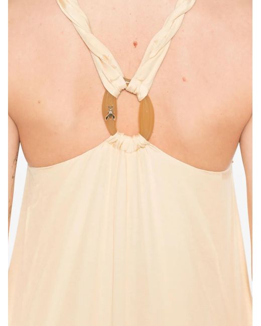 Patrizia Pepe White Ring Hardware Detailed Maxi Dress