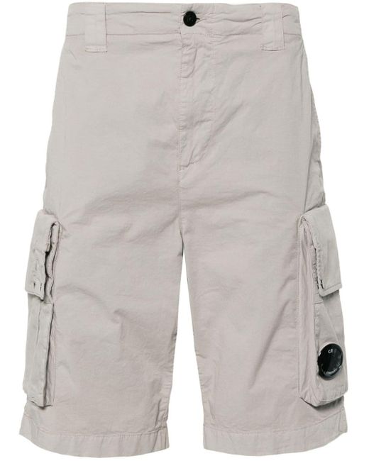 C P Company Gray Lens-detail Cargo Shorts for men