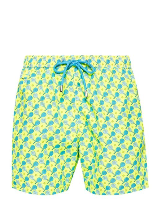 Mc2 Saint Barth Green Lighting Padel-print Swim Shorts for men