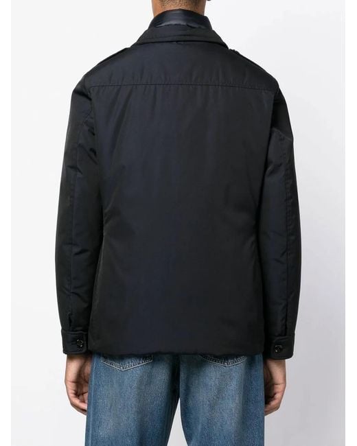 Moorer Black Boeri-Wco Double-Breasted Windbreaker for men