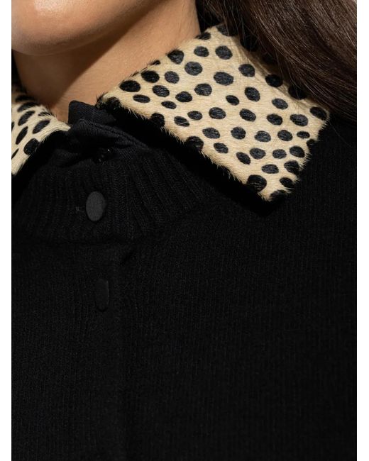 Rohe Black Animal-Print Collar Cardigan