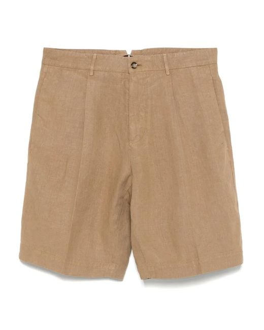 Dell'Oglio Natural Linen Shorts for men