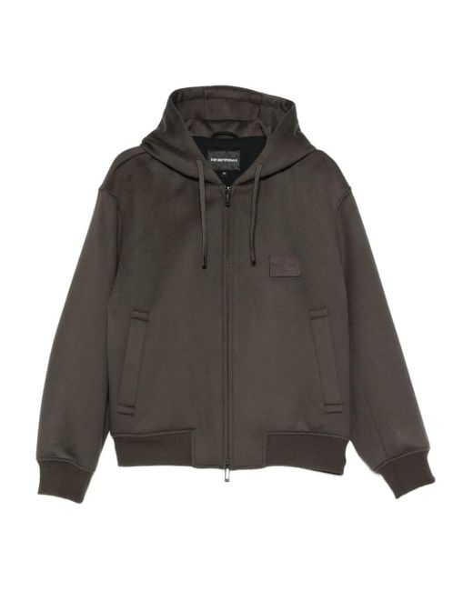 Emporio Armani Gray Hooded Jacket for men