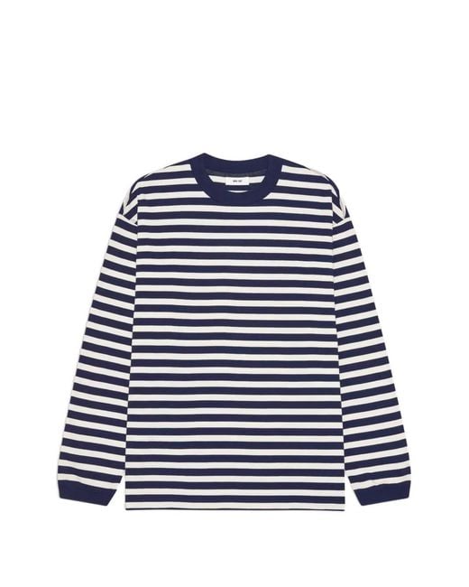 NN07 Blue Lionel Striped Long-Sleeve Top for men
