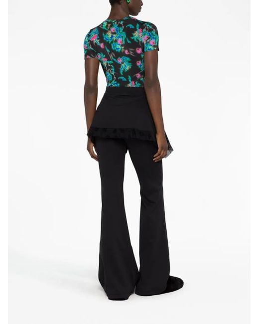 MACCAPANI Black Layered Flared Trousers