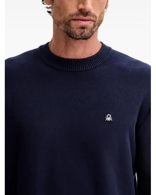 Pull À Logo Brodé Benetton pour homme en coloris Blue