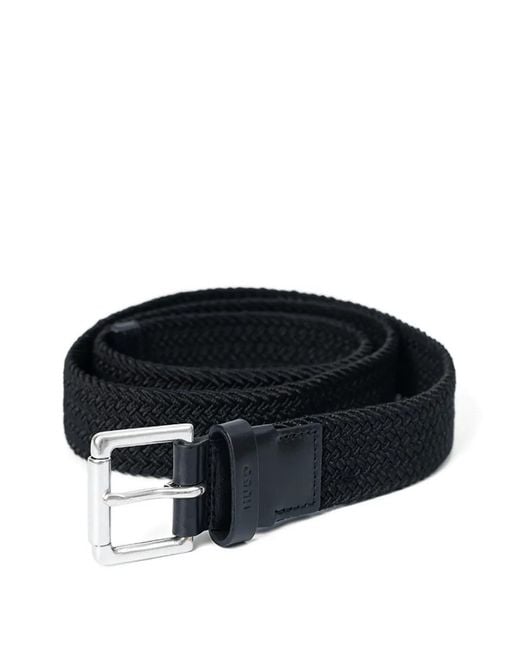HUGO Black Braided Belt for men