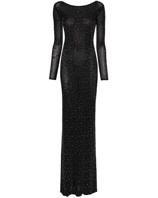 Atu Body Couture Black X Rue Ra Rhinestone-embellished Gown