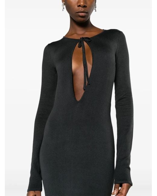 Magda Butrym Black Cut-Out Silk Maxi Dress