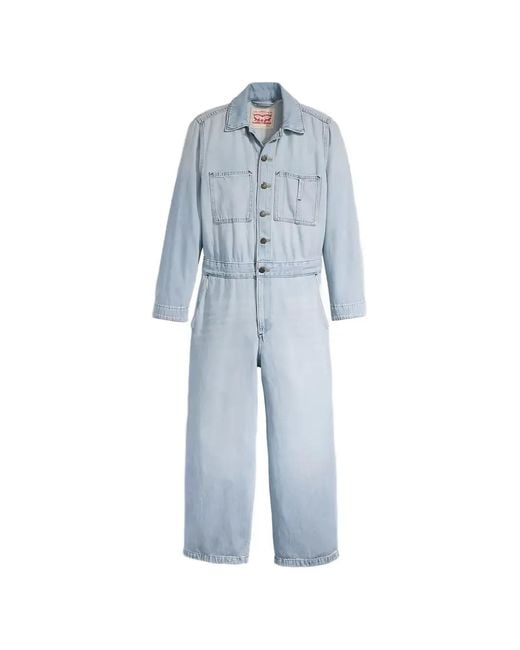Levi's Blue Iconic Lightweight Buttoned Jumpsuit