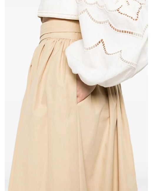 Ermanno Scervino Natural Tie-waist Midi Skirt