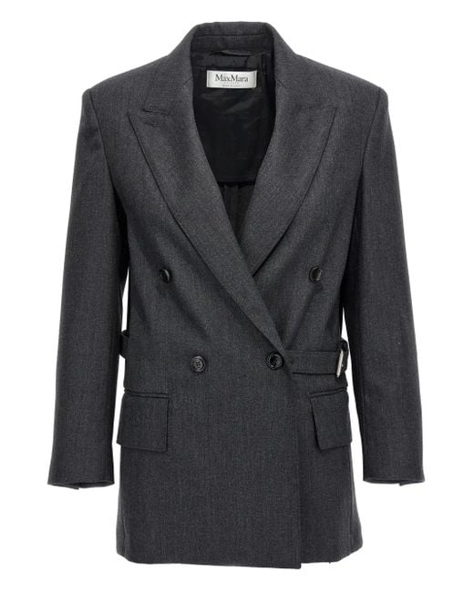 Max Mara Black Doppelreihiges Sakko mit steigendem Revers