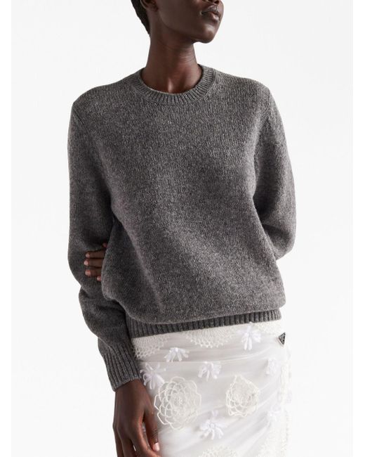 Prada Gray Wool-cashmere Sweater