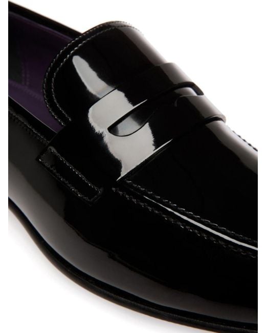 Bally Black Suisse Patent-leather Loafers for men