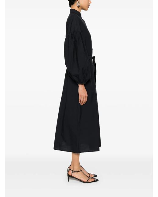 Fabiana Filippi Black Poplin Midi Dress