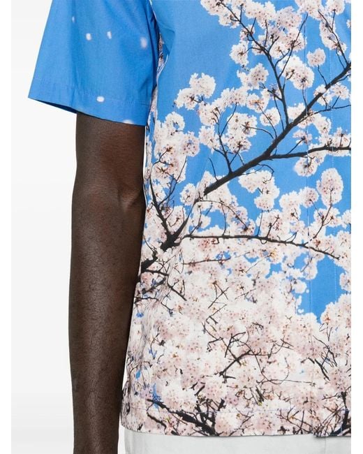 Orlebar Brown Blue Maitan Floral-Print Shirt for men
