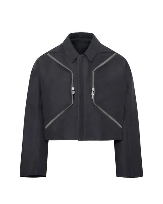 Rick Owens Men's Blue Heizer Zip-Detail Jacket