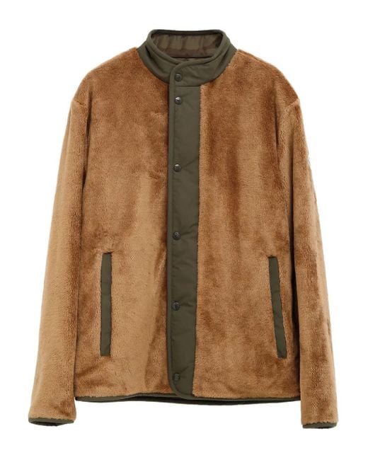 Moncler Brown Rentignat Snap-Button Fleece Jacket for men