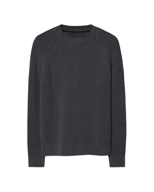 Rrd Blue Ribbed-Knit Raglan-Sleeve Sweater for men