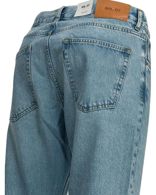 NN07 Blue Logo-Patch Denim Jeans for men