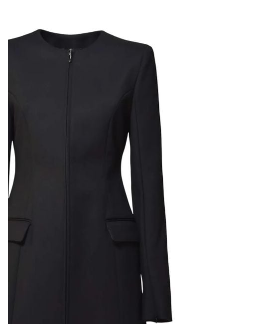 MSGM Black Zip-Fastening Single-Breasted Coat