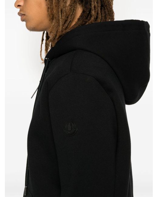 Moncler Black Zip-Up Hoodie for men