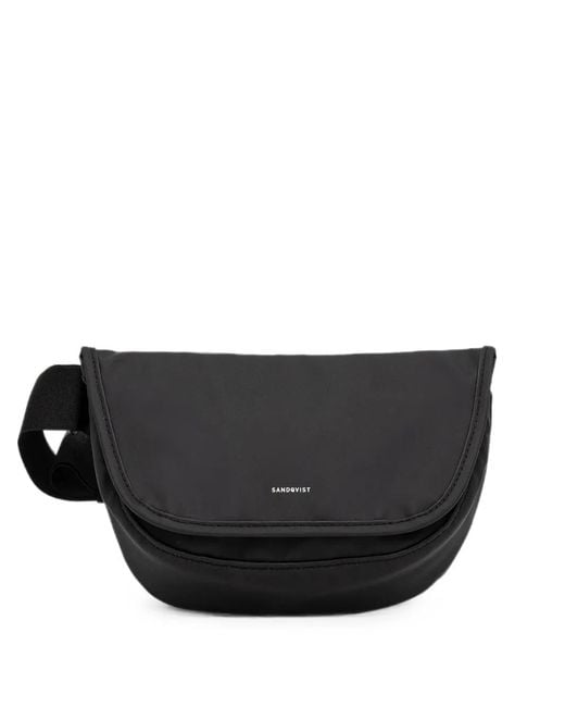 Sandqvist Black Mini Stream Messenger Bag