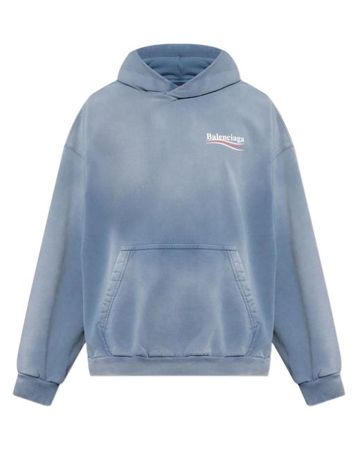 Balenciaga ロゴ パーカー Blue