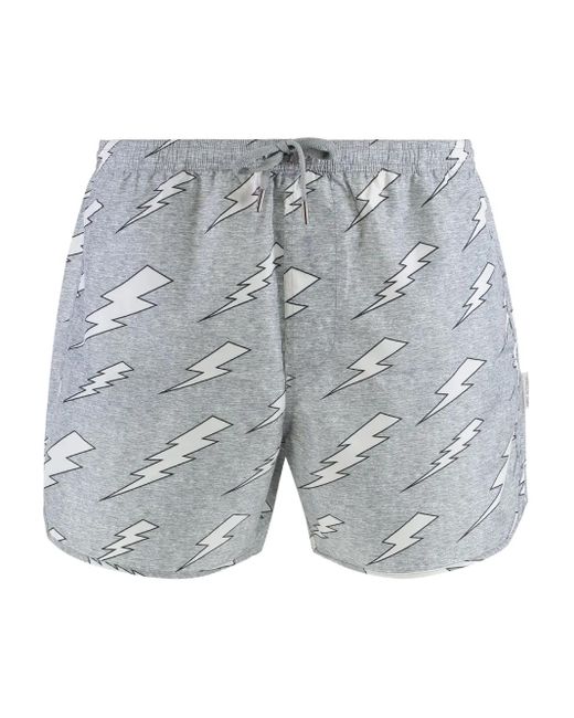 Short De Bain À Imprimé Rain Bolts Neil Barrett pour homme en coloris Blue