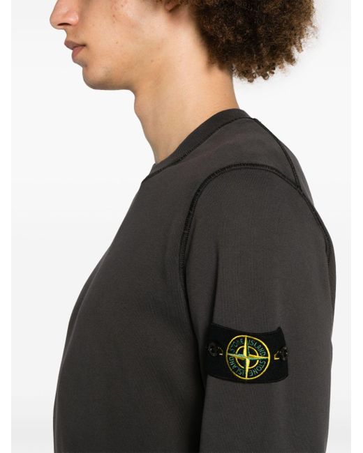Stone Island Katoenen Sweater Met Compass-logopatch in het Gray voor heren