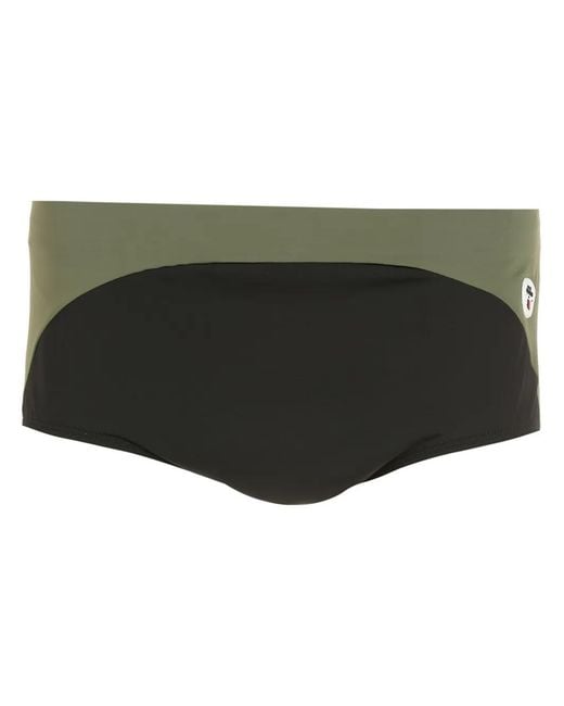 Amir Slama Green Colourblock Swimming Trunks for men