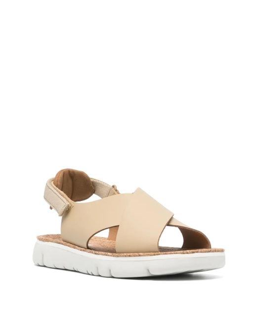 Camper Natural Oruga Flat Sandals