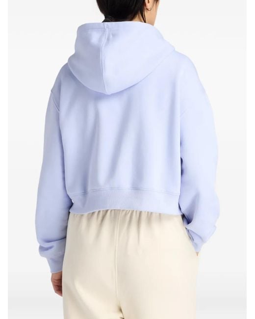 New Balance Blue Logo-Embroidered Zip-Up Hoodie