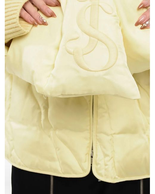 Jil Sander Natural Scarf-Detail Quilted Jacket