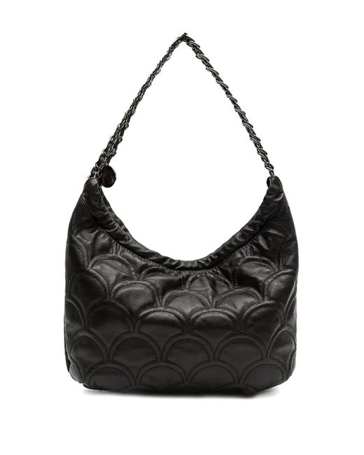 Isla Black Sirena Cocoon Hobo Quilted Chain Shoulder Bag