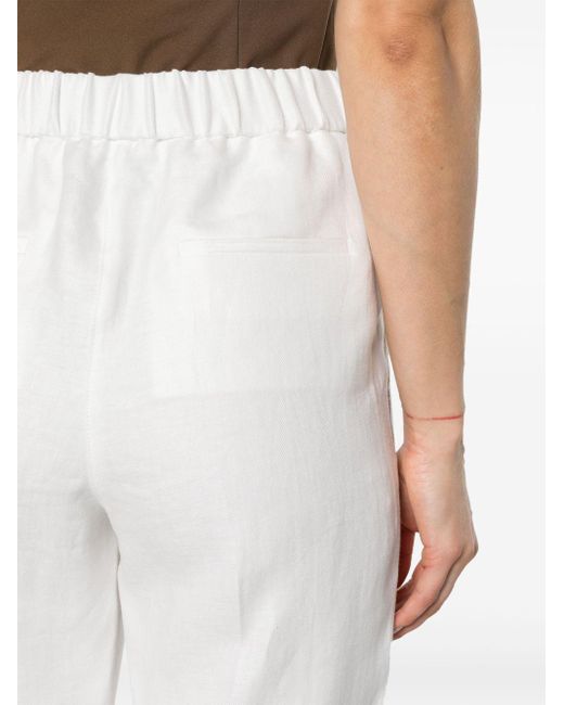 Pantaloni con rifinitura di perline di Peserico in White