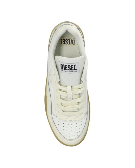 DIESEL White S-Tracker-D Leather Sneakers for men