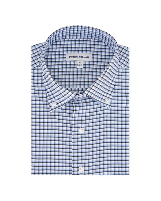 Peter Millar Blue Checked Shirt for men
