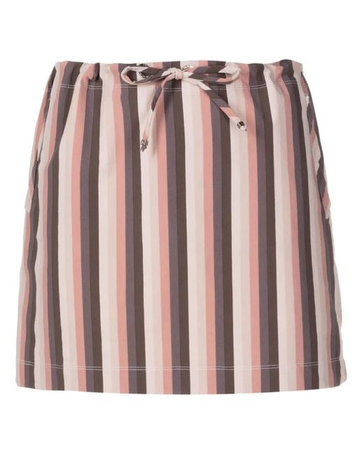 Amir Slama Pink Striped Drawstring-Waist Miniskirt