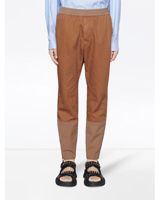 Gucci Algodon Pantalones Holgados En Marron Para Hombre Lyst
