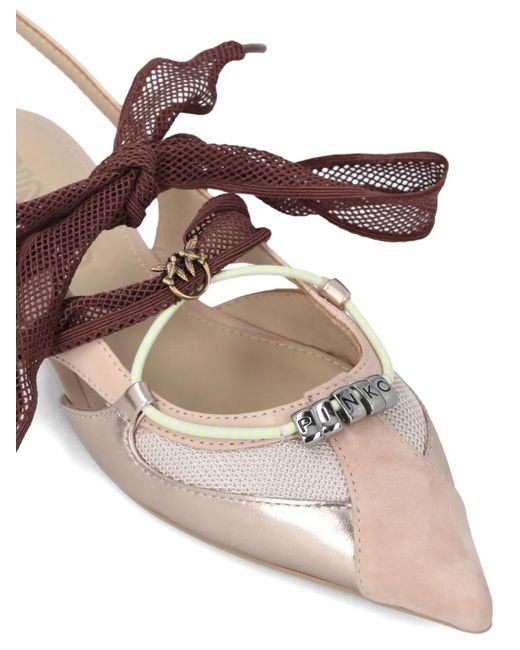 Pinko Multicolor Slingback Ballerinas With Ties